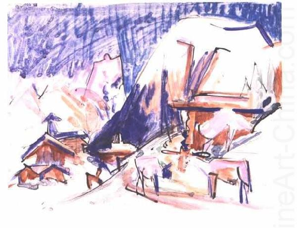 Ernst Ludwig Kirchner Snow at the Staffelalp oil painting picture